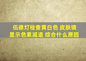 伍德灯检查黄白色 皮肤镜显示色素减退 综合什么原因